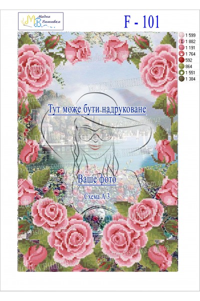 Схема під вишивку з фотографією F-101